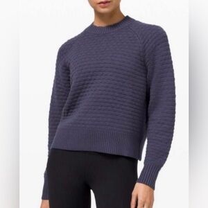Lululemon Texture Play Crew Sweater Cadet Blue Size M/L